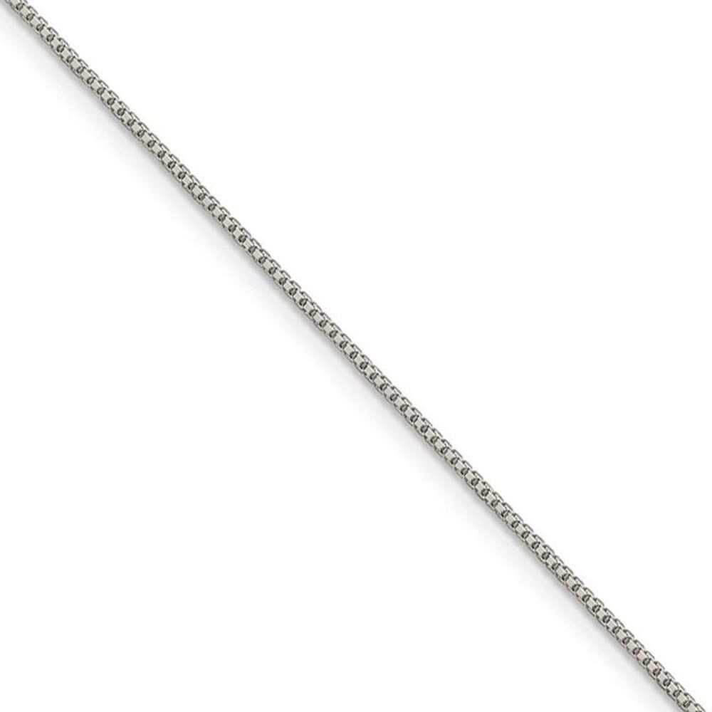 1mm Sterling Silver D/C Solid Octagonal Box Chain Necklace, 24 Inch